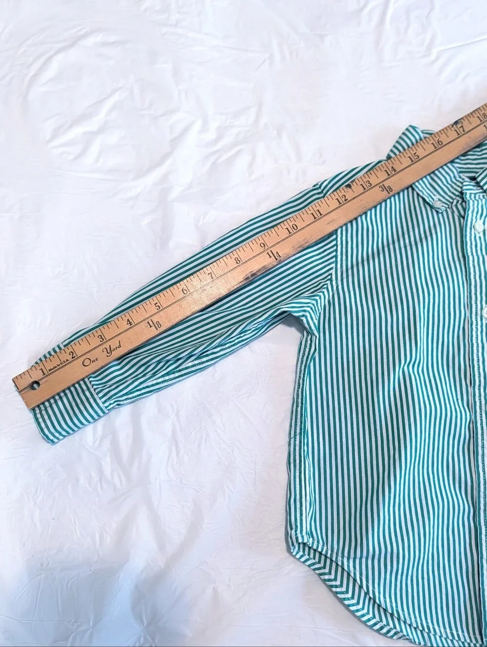 Ralph Lauren Toddler Green Striped Button Down Shirt 2 / 2T Preppy Classic